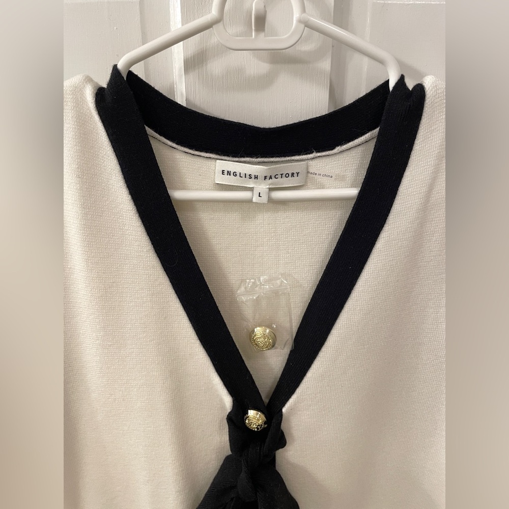 NWOT English Factory Knit Midi Dress With Ribbon Tie - Picture 6 of 9